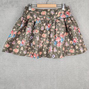 Red Valentino Women's Size IT 46/US 10 Multicolor Floral Print A-Line Mini Skirt